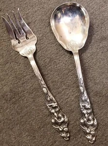 WA Silverplate Italy William Adams Towle Morning Glory Serving Fork & Spoon - Picture 1 of 10