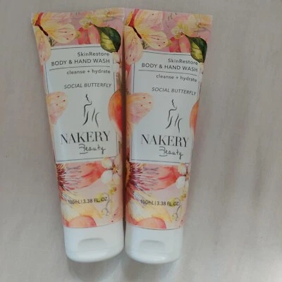 2 Nakery Beauty Hand Body wash Social Butterfly 3.38 oz sealed - Image 1 of 2
