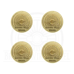British Wire Wheel Gold 3D Metal Wheel Chip Emblems, 2.25", Set or Single - Picture 1 of 21