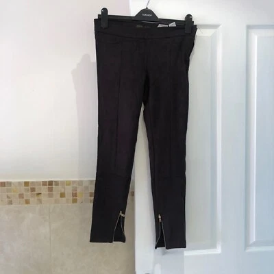 New Zara Brown Faux Suede stretch Leggings Small   - Image 1 of 4