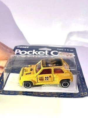 1986 Tomica Pocket Cars - RENAULT 5 ELF RALLY VVHTF Black Top MOC Made In Japan - Image 1 of 4
