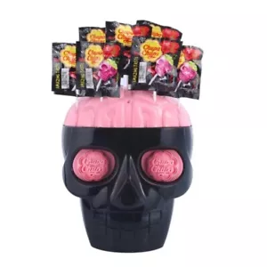 3D Skull Halloween Lollies Pop 50 pcs Chupa Chups Strawber & Lime Flavour No Box - Picture 1 of 5