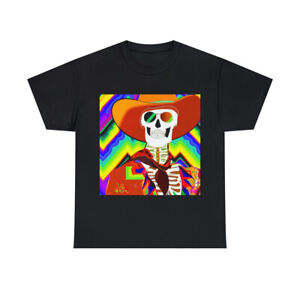 Skeleton T Shirt Aztec Southwestern Cowboy Skull Scary Day of the Dead Halloween