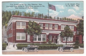 Hot Springs, Arkansas antike Postkarte / Superior Baths mit Radiumgasen - Bild 1 von 2