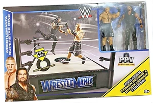WWE Wrestlemania Ring Playset Roman Reigns Brock Lesnar PPV Wrestling Exclusive - Picture 1 of 8