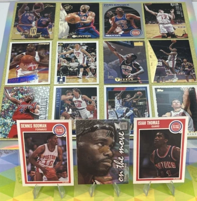 Fleer 1989 - 1993 Topps Stadium Club Detroit Pistons Isiah Thomas Dennis Rodman Foto 1 de 4