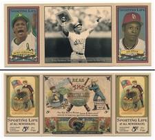 SPORTING LIFE "TRIPLE FOLDER" SERIES- Rickey Henderson/Lou Brock, HOF Legends!
