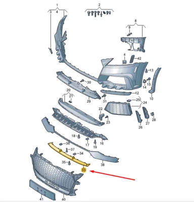 NEU AUDI TT RS FV MK3 FRONTSPOILER 8S0807110GGRU ORIGINAL - Imagem 1 de 4