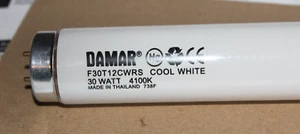 4 LOT GENUINE DAMAR F30T12CWRS COOL WHITE 30W 4100K 738F FLUORESCENT BULBS 36" - Picture 1 of 1