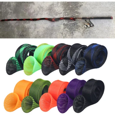 10 peças de vara de pesca meia malha capas de vara trançada manga protetora ferramenta peixe NOVO - Imagem 1 de 4