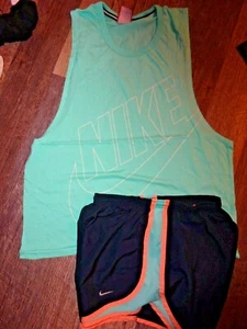 NIKE LOT SMALL ~ athletic active running shorts & tank top shirt tee - Picture 1 of 6