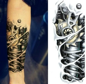 Robot Terminator Temporary Tattoo Steampunk Women Mens Arm machine Tattoos Body - Picture 1 of 8