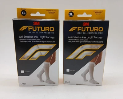 Futuro Compression Socks 18-21 mmHg Knee-High XL 2-Pair | White - Image 1 of 3