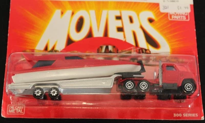 Vintage Majorette Movers 300 Series 300 #321 Semi Boat Carrier Red New - Image 1 of 3