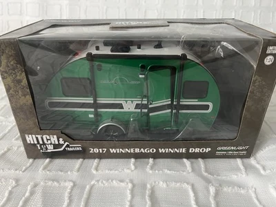 Greenlight 2017 Winnebago Winnie Drop Green Caravan Model Diecast Scale 1:24 NEW - Image 1 of 4