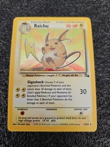 RAICHU 1999 Pokémon Fossil Unlimited Edition Holo Rare Card #14/62 - Picture 1 of 20