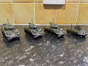 Bolt Action 3x Sherman M4 And 1x M8 Greyhound Fully Painted Tanks - Picture 1 of 6