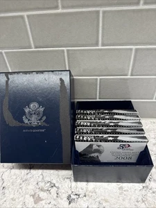 LOT Of 5 US MINT STATE Quarters SILVER Proof sets W/Box 2004 2005 2006 2007 2008 - Picture 1 of 4