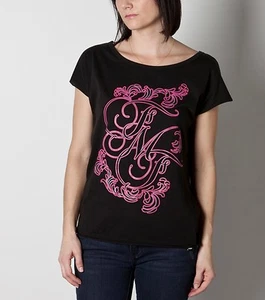 FMF Racing BETTY Womens T-shirt Black Pink Medium NEW - Picture 1 of 2