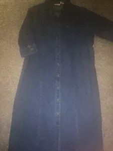 Faded Glory Women’s Dark Blue Denim Full Length Dress Sz 24W - Picture 1 of 6