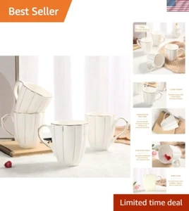 Coffee Mug Set of 413.5oz, Luxury British Design with Handcrafted Golden Trim... - Picture 1 of 6