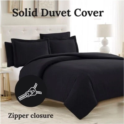 Super Soft  Bedding Items 100% Egyptian Cotton Black Solid 1000 TC - Image 1 of 4