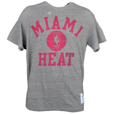 NBA Miami Heat Gris Rosa Manga Corta Adidas Hombres Adulto Camiseta Camiseta Envejecida  Foto 1 de 2
