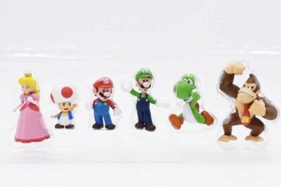 Figura de acción de PVC Super Mario Bros 6 piezas juguetes Bowser Luigi Yoshi muñeca modelo regalos Foto 1 de 2