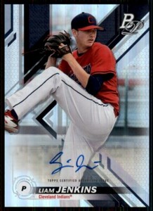 2019 Bowman Platinum Top Prospects Autograph Liam Jenkins Cleveland #TOP-50