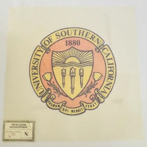 University of Southern California Seal Handpainted Needlepoint Canvas 12ct USC - Picture 1 of 3