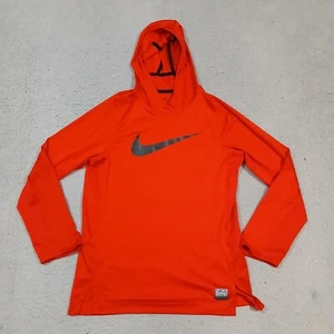 Nike Elite Hoodie Boys Large Red Black Swoosh Logo Lightweight Dri Fit Pullover - Picture 1 of 21