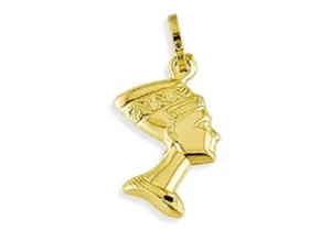 Colgante Nefertiti Reina Egipcia Italiana Oro 14k - Imagen 1 de 5