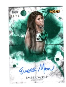 WWE Ember Moon 2018 Topps Undisputed Green On Card Autograph SN 8 of 50 - Picture 1 of 1