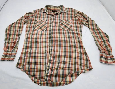 Camisa Sears Thumps Up Para Hombre Mediana Vintage Colorida A Cuadros Manga Larga Dos Bolsillos Foto 1 de 4