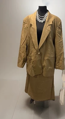 Mujer Studio 2 Lino Vestido Traje Marrón Tostado 2 Piezas Falda Larga y Blazer 18-20W Foto 1 de 4