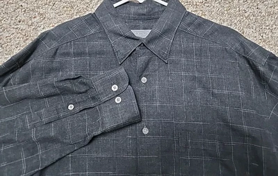 Camisa para hombre Talbots gris ventana manga larga abotonada XL algodón Foto 1 de 4