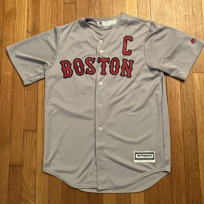 Camiseta de béisbol de los Boston Red Sox MLB Jason Varitek 33 Majestic M gris capitán Foto 1 de 4