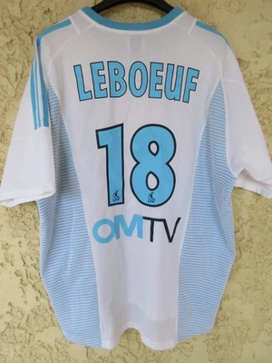 Maillot OM OLYMPIQUE DE MARSEILLE 2002 2003 LEBOEUF n°18 ADIDAS vintage shirt XL - Photo 1/4