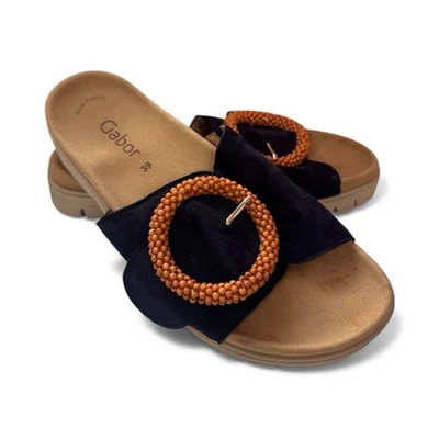 Sandalias Gabor de gamuza deslizables azules talla 39 EE. UU. 8,5 para mujer Foto 1 de 4