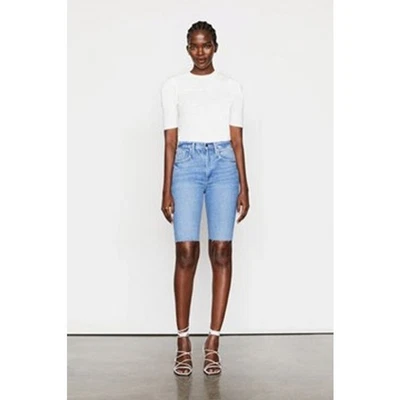 Винтажные шорты-бермуды с необработанным краем из синей джинсовой ткани в рамке Clarin размер 28 - Изображение 1 из 4