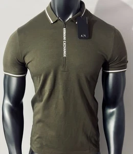 New Armani Exchange Mens Muscle Slim Fit Logo Placket Polo - Picture 1 of 6