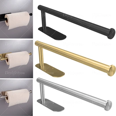 Soporte de cocina rollo toallero estante de papel debajo del gabinete pared inodoro autoadhesivo Foto 1 de 4