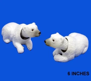 1 NEW MOVING HEAD WHITE POLAR BEARS bear ARTIC novelty toy BOBBLE HEADS animal - Picture 1 of 1