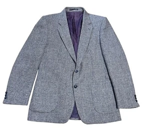 VINTAGE HARRIS TWEED SPORT MANTEL GR 42R BLAU / GRAU 2 KNÖPFE KOMPLETT GEFÜTTERT BIRKDALE - Bild 1 von 6