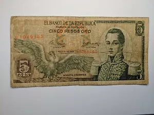 1963, 5 Pesos ORO Colombia a High Value Banknote - Picture 1 of 5