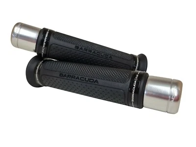 Suzuki GSX1250FA Barracuda Handlebar Grips Ring Black + Silver Bar Ends - Image 1 of 3