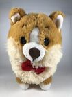 Fiesta Plush Corgi Dog Puppy Brown Beige Red Bow 10” Stuffed Animal Toy 