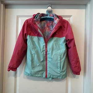 Eddie Bauer Kids' Lone Peak 3 in 1 Hooded Jacket Sz S 7/8 Pink Blue Outdoor - Picture 1 of 13