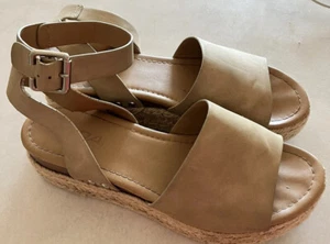 Soda Tan Espadrille Platform Sandal Size 9 - Picture 1 of 8