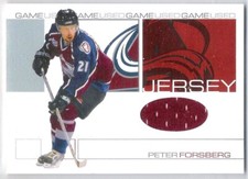 2001-02 Be A Player Update Jerseys Peter Forsberg